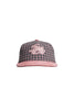 LETTERING PLAID CAP - DARK GRAY / PINK