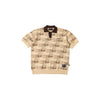 LEGACY KNITTED JACQUARD POLO - BROWN/CREAM