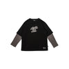 MOB DOUBLE LAYER L/S TEE - BLACK GRAY